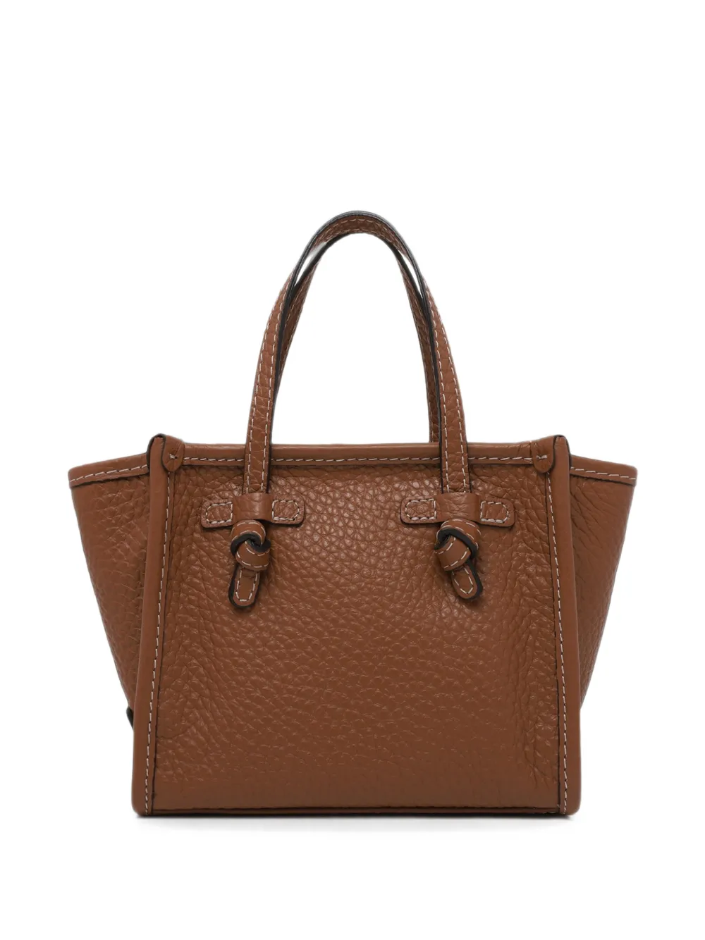 GIANNI CHIARINI Miss Marcella leren shopper met geknoopt detail Bruin