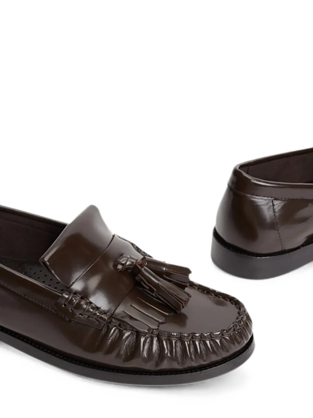Tommy Hilfiger Leren loafers met kwastjes Bruin