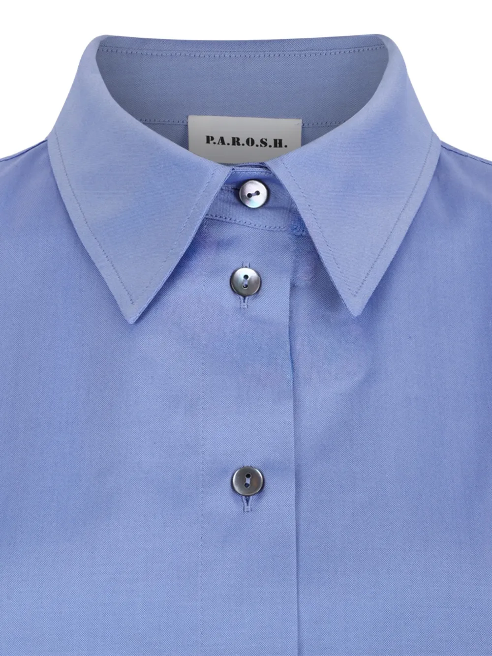 P.A.R.O.S.H. Blouse met geplooide rug en lange mouwen Blauw