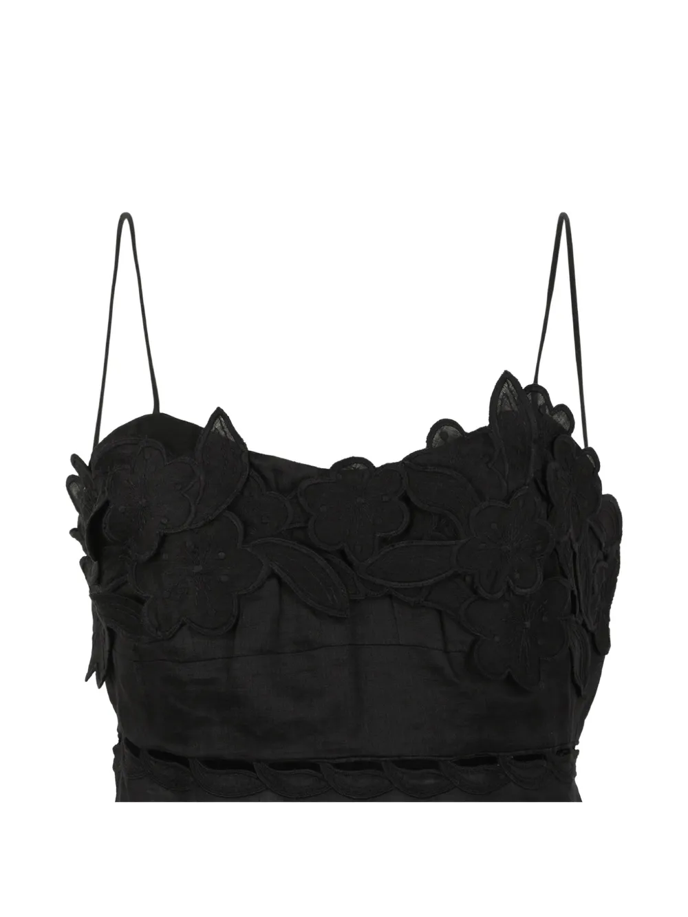 ISABEL MARANT Reola floral-embroidered cut-out mini dress Zwart