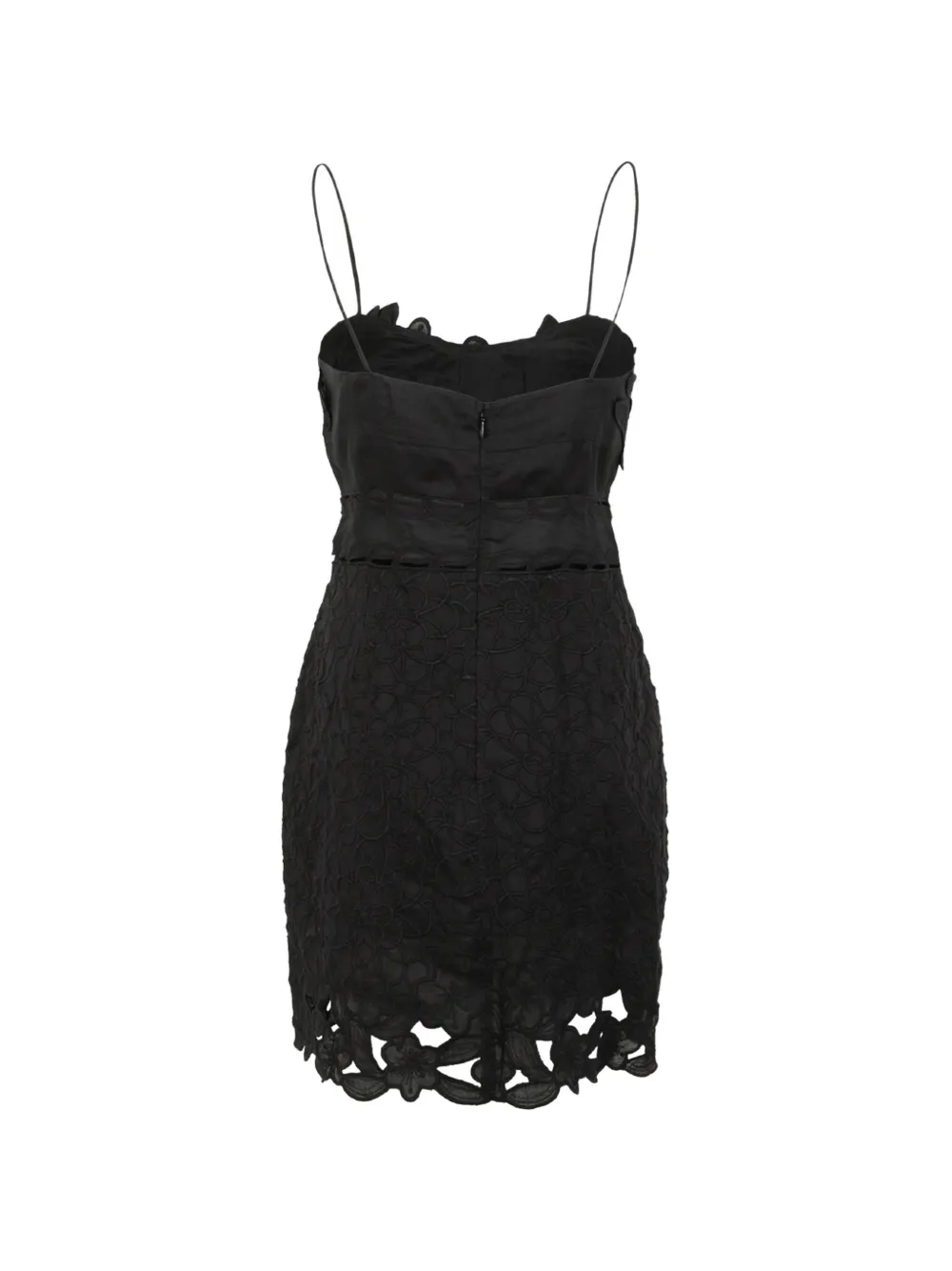 ISABEL MARANT Reola floral-embroidered cut-out mini dress Zwart