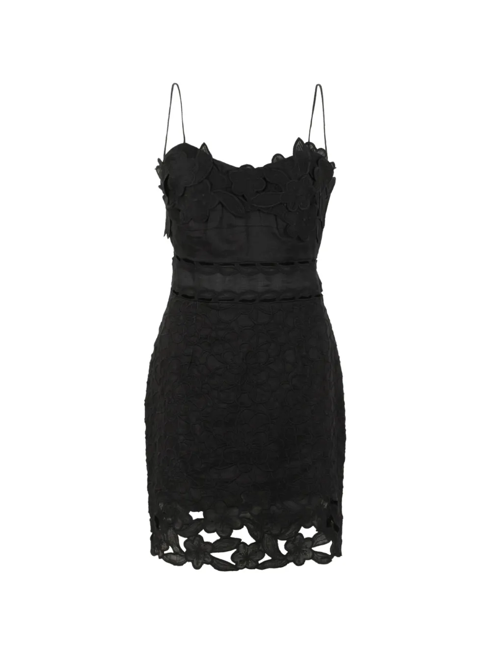 ISABEL MARANT Reola floral-embroidered cut-out mini dress - Schwarz