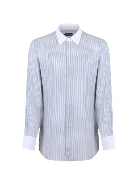 TOM FORD striped contrast-collar shirt