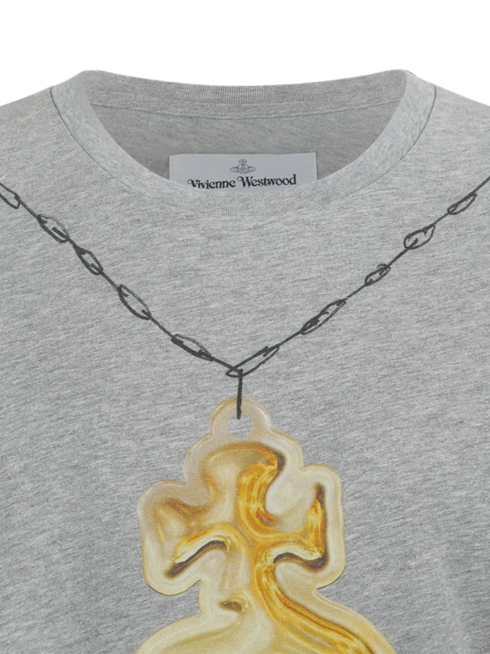 Vivienne Westwood Classic T-shirt met gouden Orb Grijs