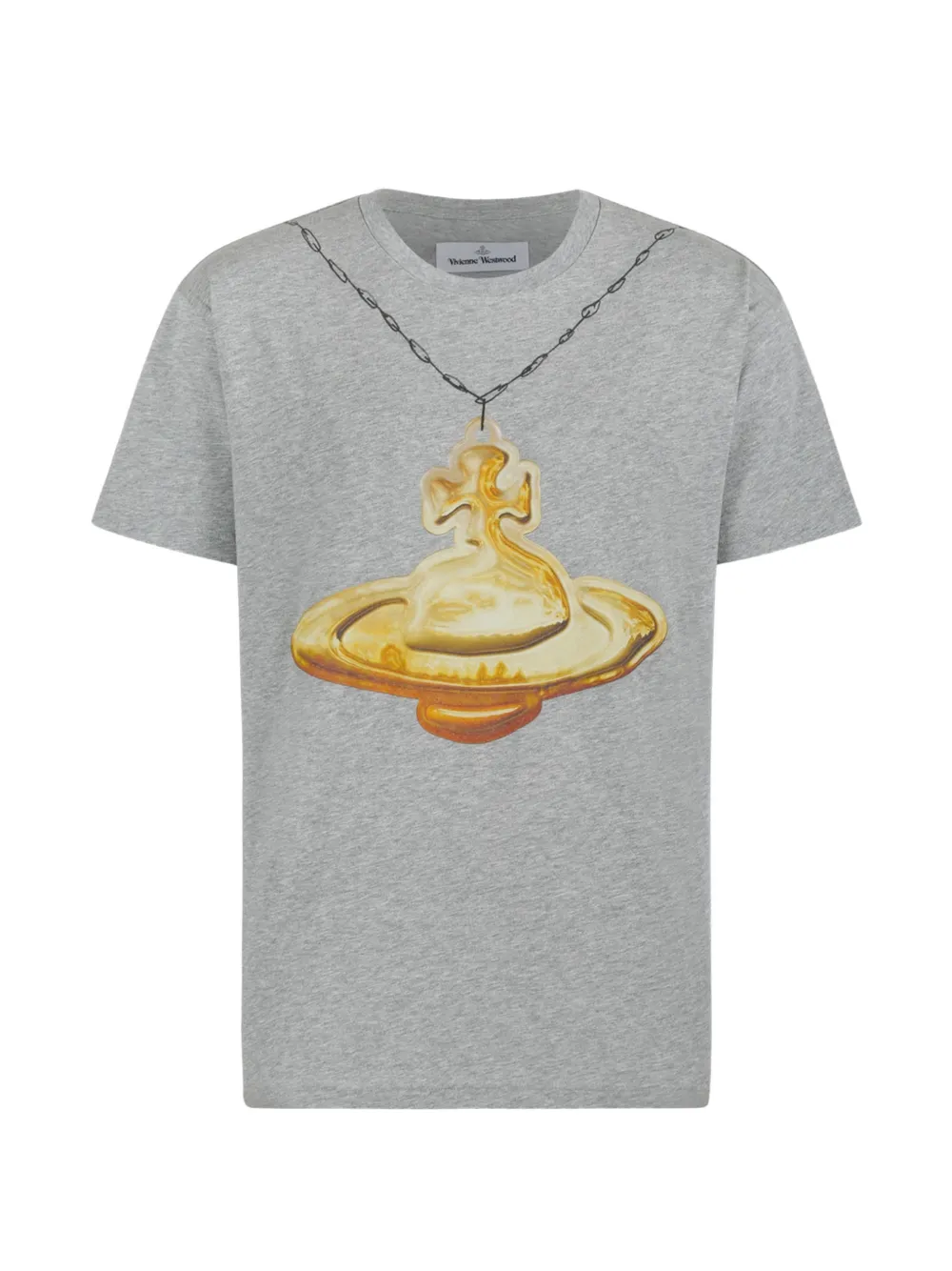 Vivienne Westwood Classic T-shirt met gouden Orb Grijs
