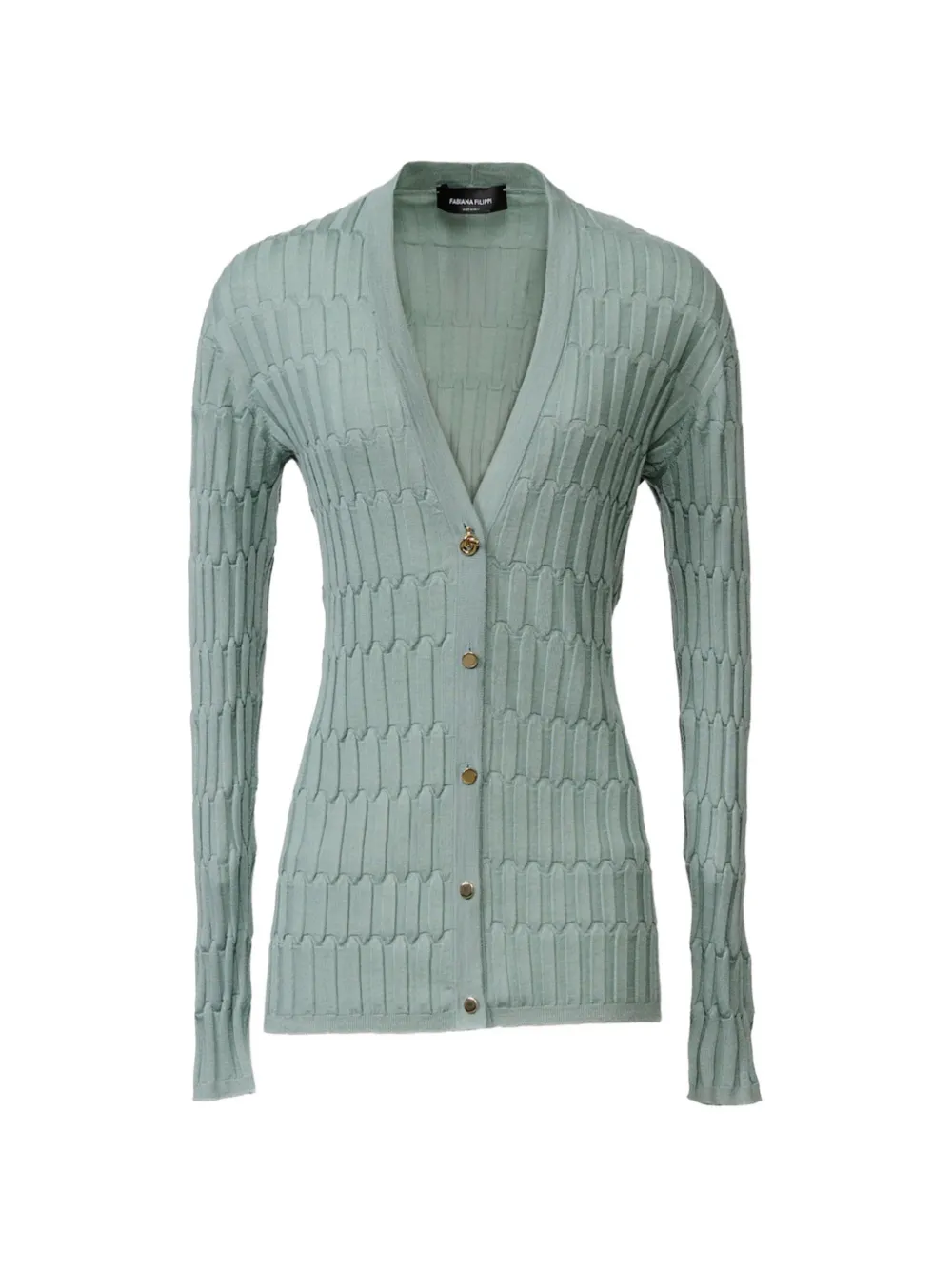 Fabiana Filippi ribbed-knit V-neck cardigan - Grün
