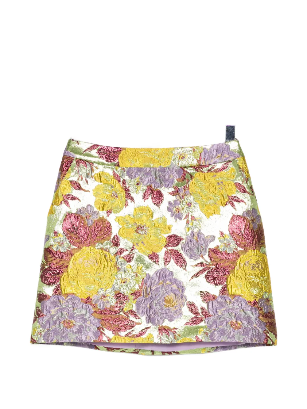 Elie Saab floral-brocade A-line skirt - Verde