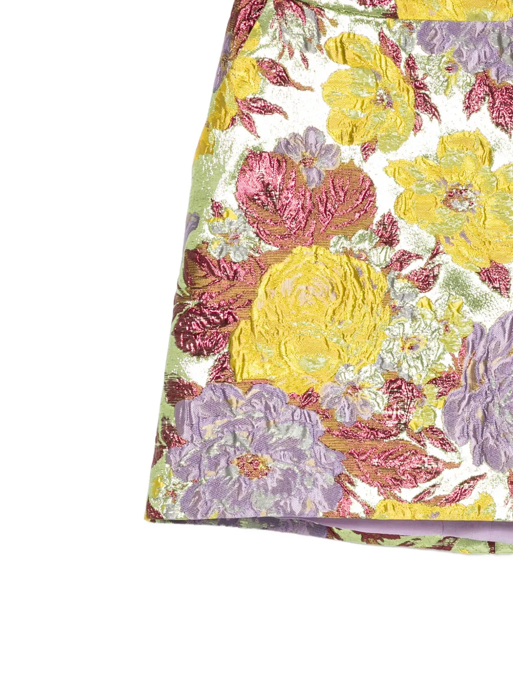 Elie Saab Rok met bloemenbrokaat en A-lijn Groen