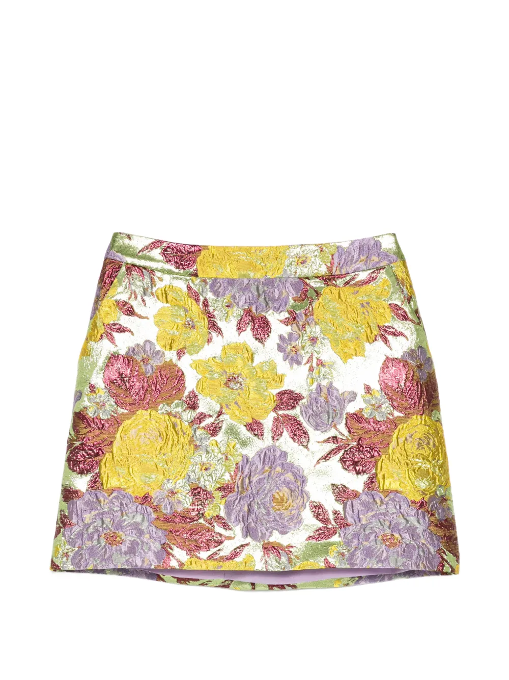 Elie Saab floral-brocade A-line skirt - Verde