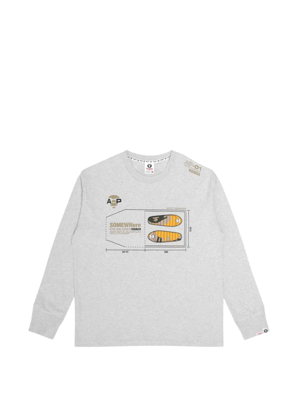 AAPE BY *A BATHING APE® Moonface graphic-print long-sleeve T-shirt