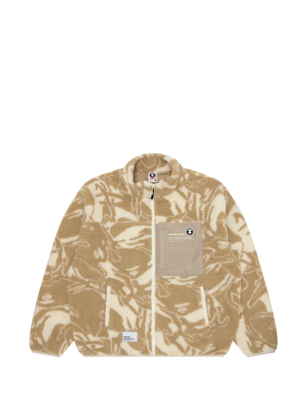 AAPE BY *A BATHING APE® Moonface camouflage-fleece zip-up cardigan · L