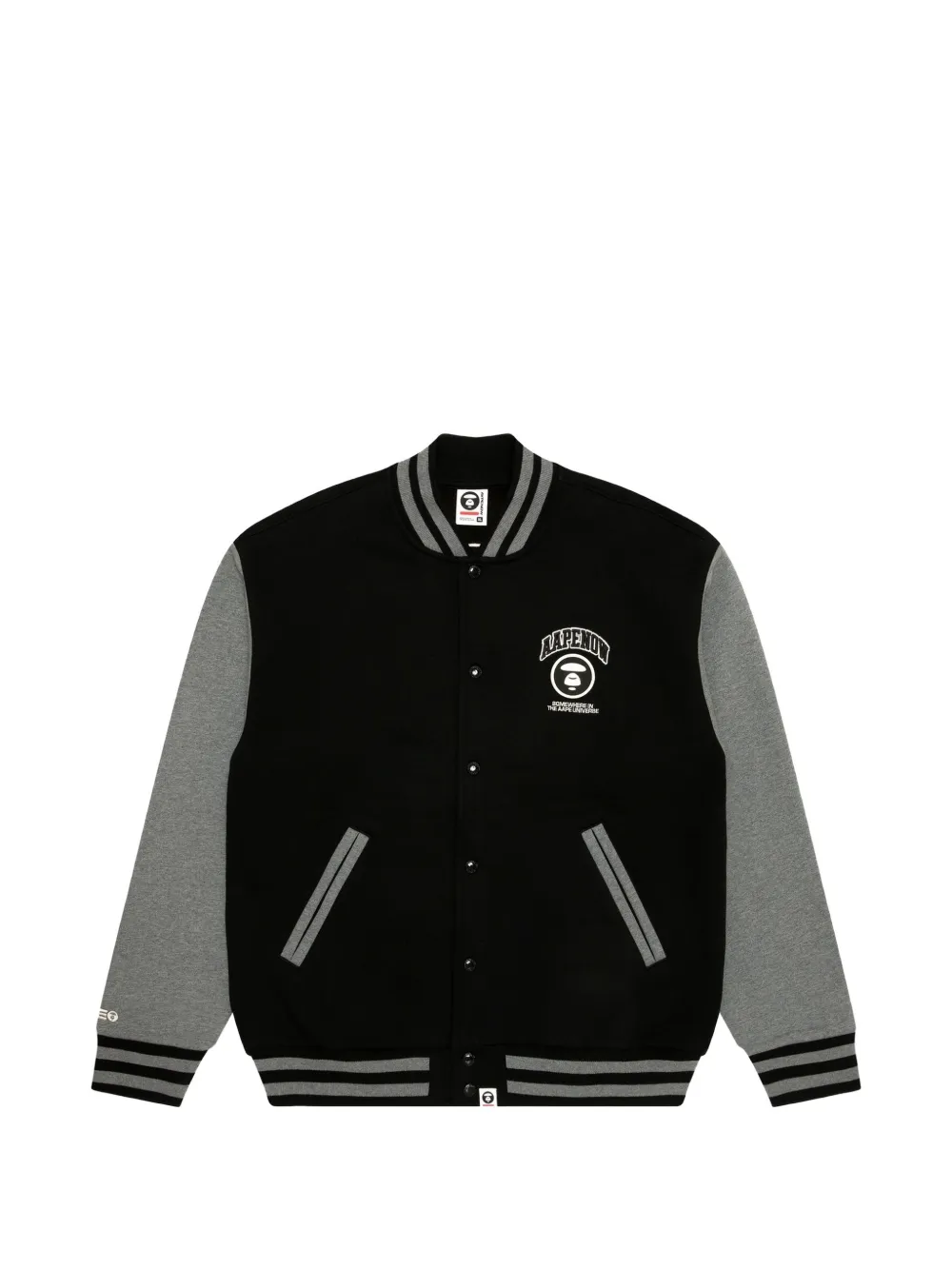 AAPE BY *A BATHING APE® Moonface-patch button-up sweatshirt · L