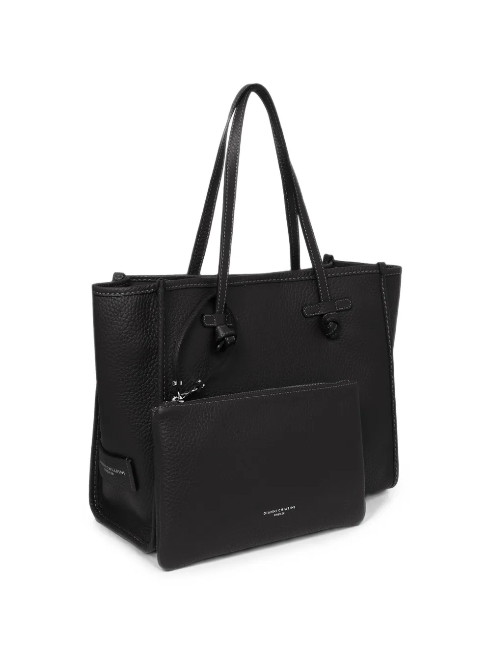 MARCELLA CLUB Grote Marcella leren shopper Zwart