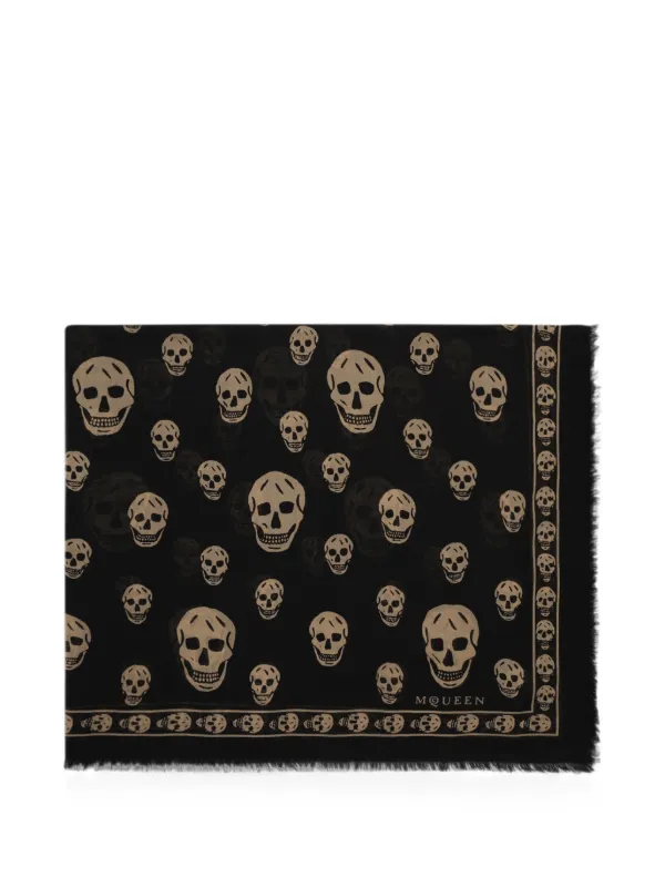 小物 Alexander McQueen skull stole black Alexander McQueen Echarpe Skull Clássica Em preto/marrom Claro