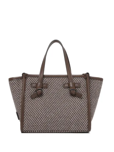 MARCELLA CLUB small Marcella herringbone-weave tote bag
