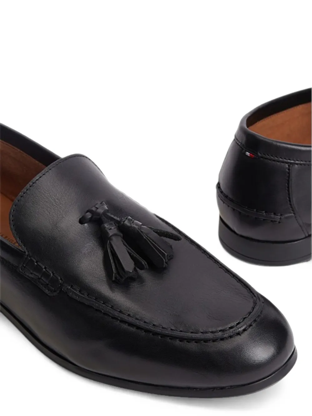 Tommy Hilfiger Leren loafers met kwastje Zwart