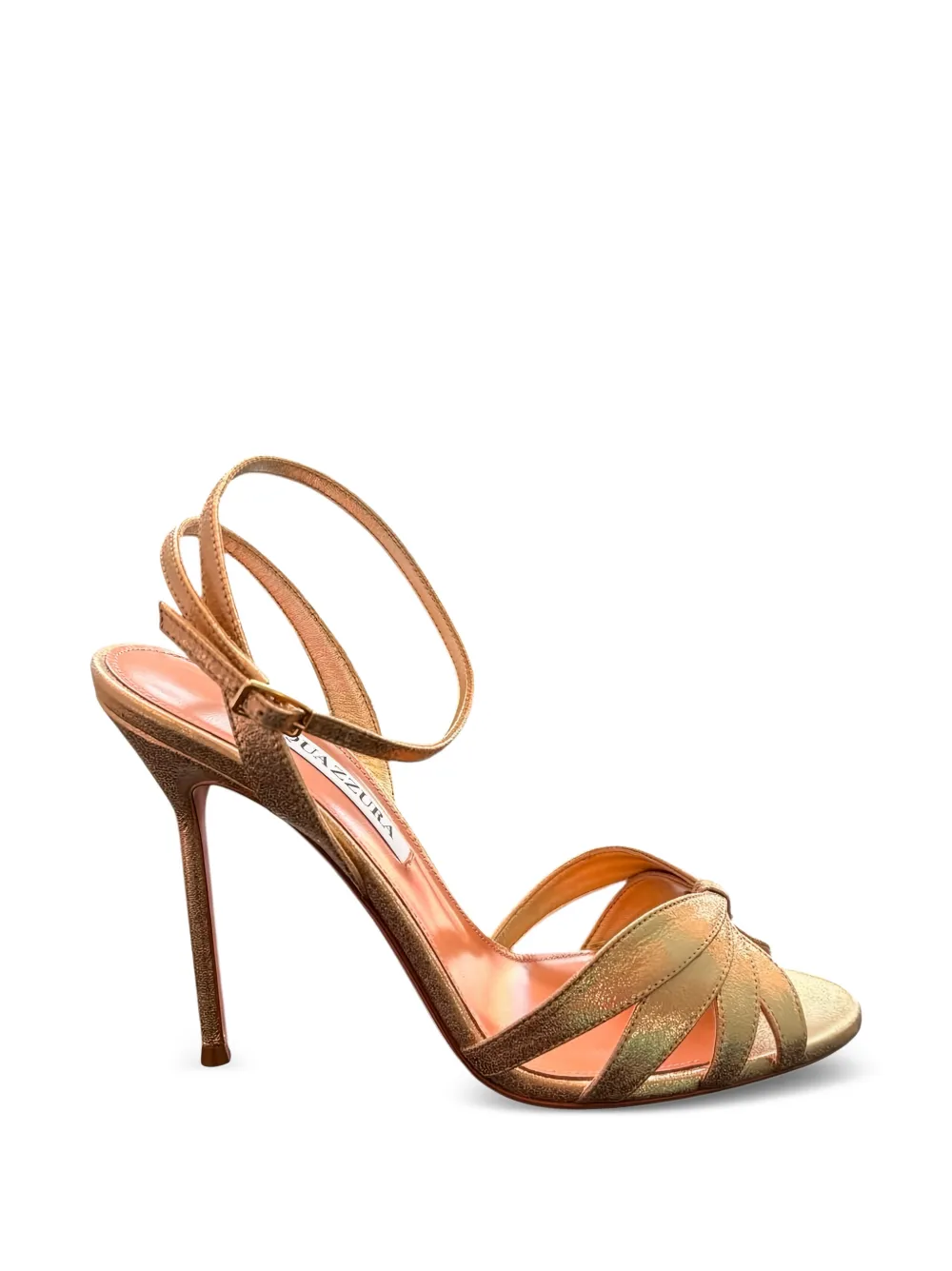 Aquazzura ankle-strap leather sandals Goud