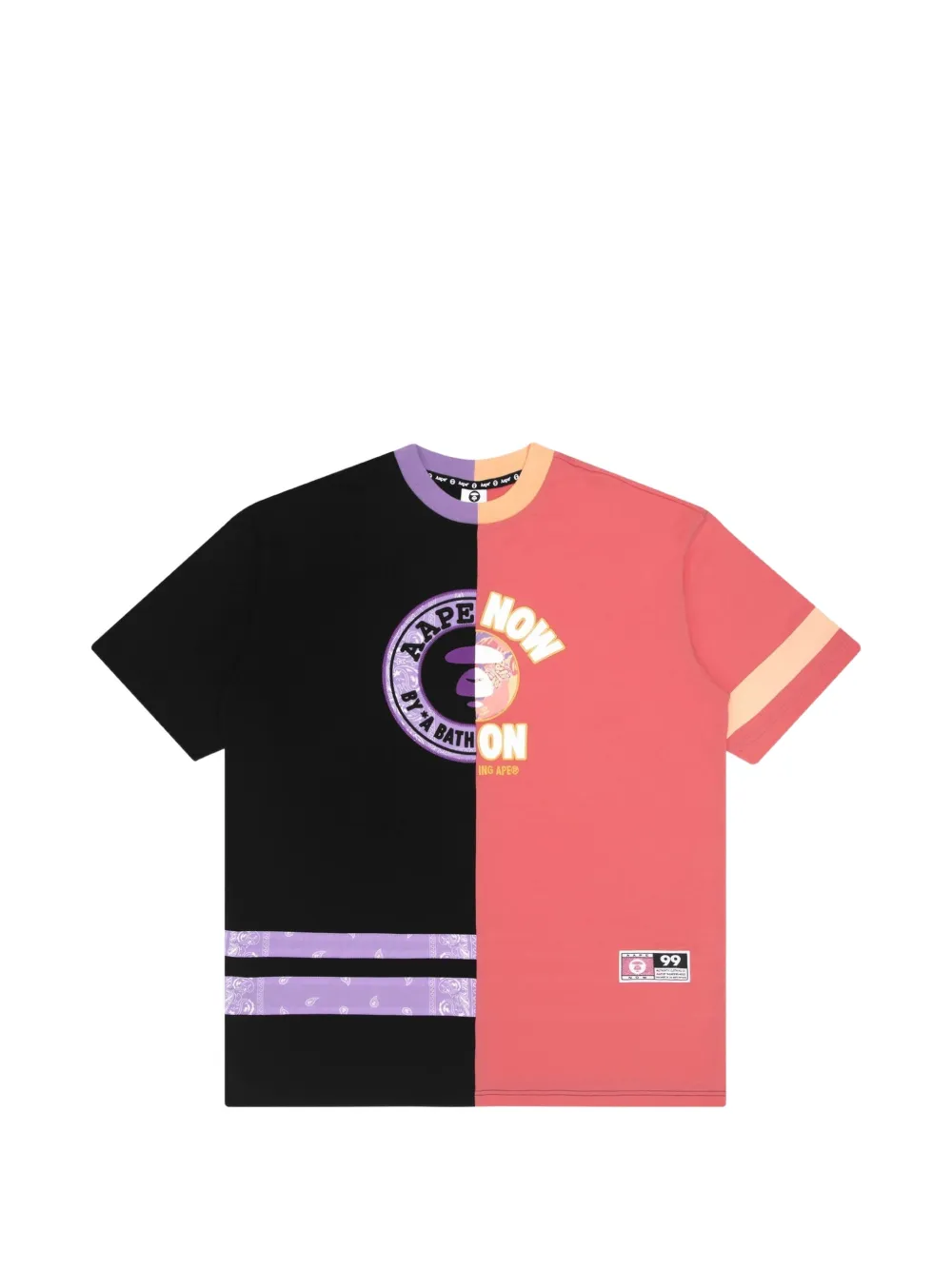 AAPE BY *A BATHING APE® panelled logo-print T-shirt