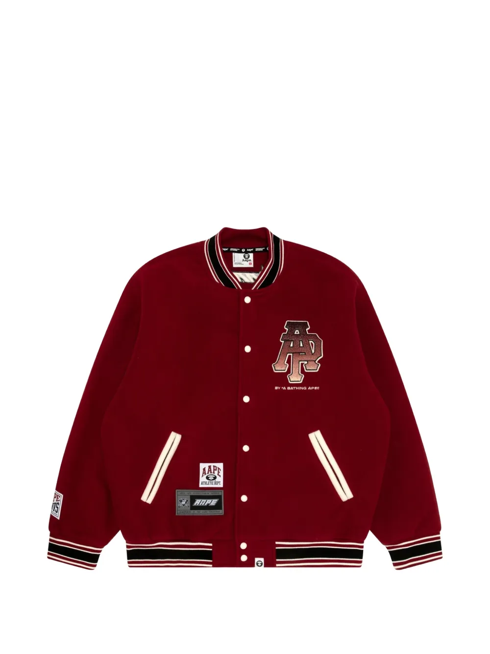 AAPE BY *A BATHING APE® logo-patch varsity jacket