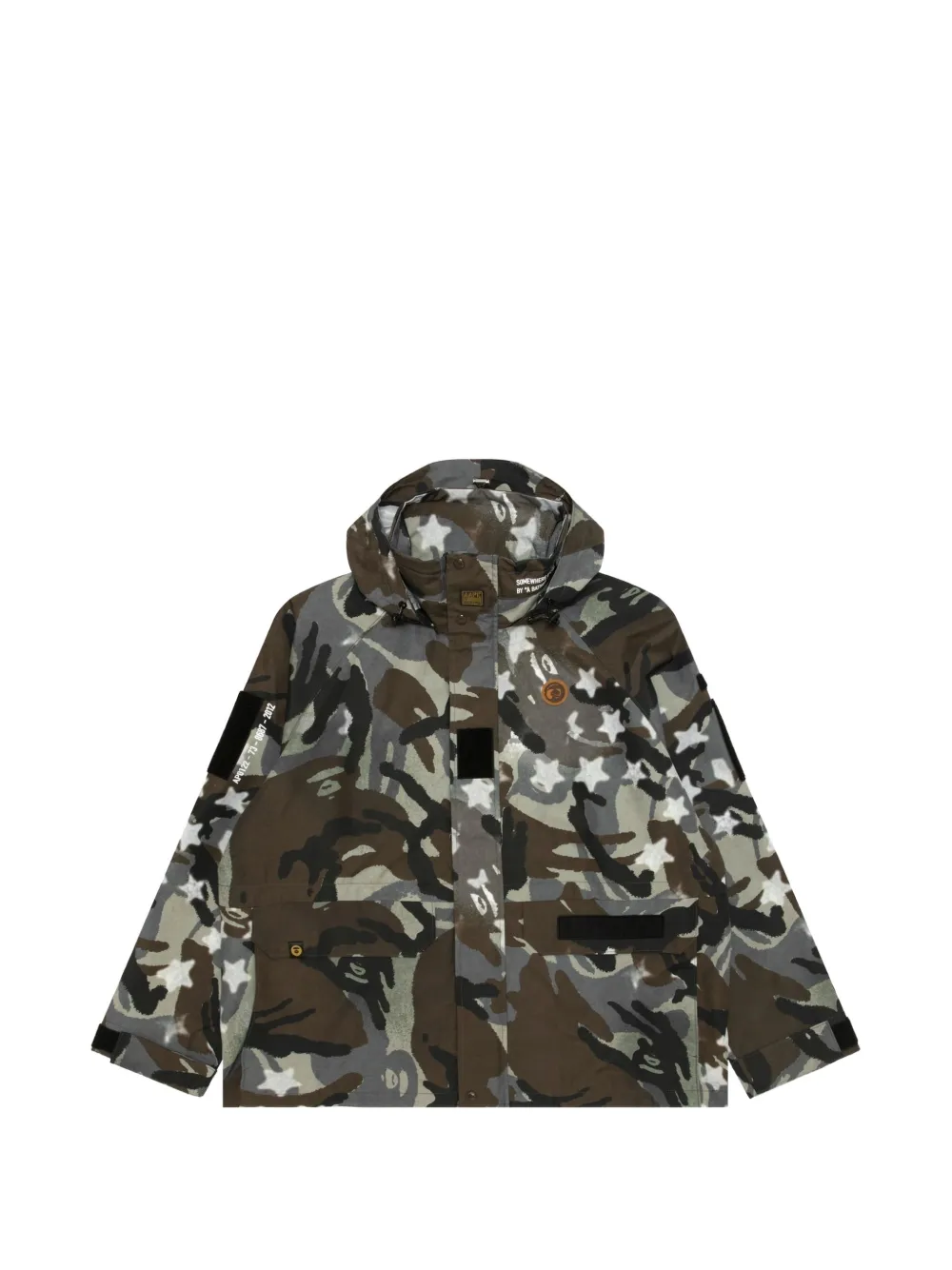 AAPE BY *A BATHING APE® Moonface camouflage-print hooded jacket