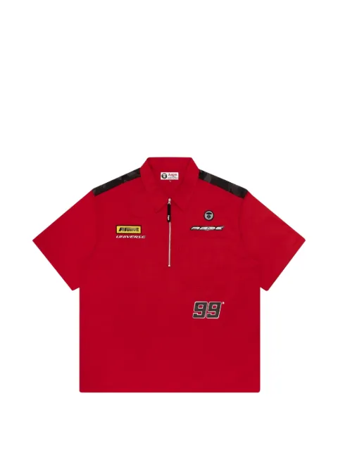 AAPE BY *A BATHING APE® logo-patch zip-fastening polo shirt