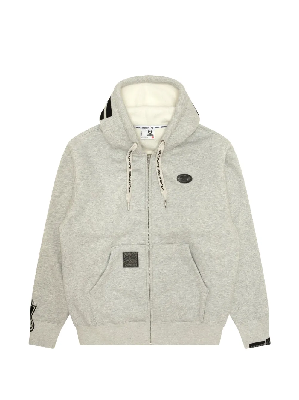 AAPE BY *A BATHING APE® Moonface logo-patch hoodie · L