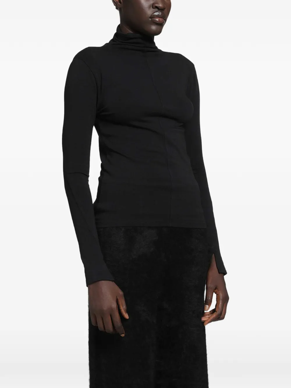 Thom Krom T-shirt met col Zwart