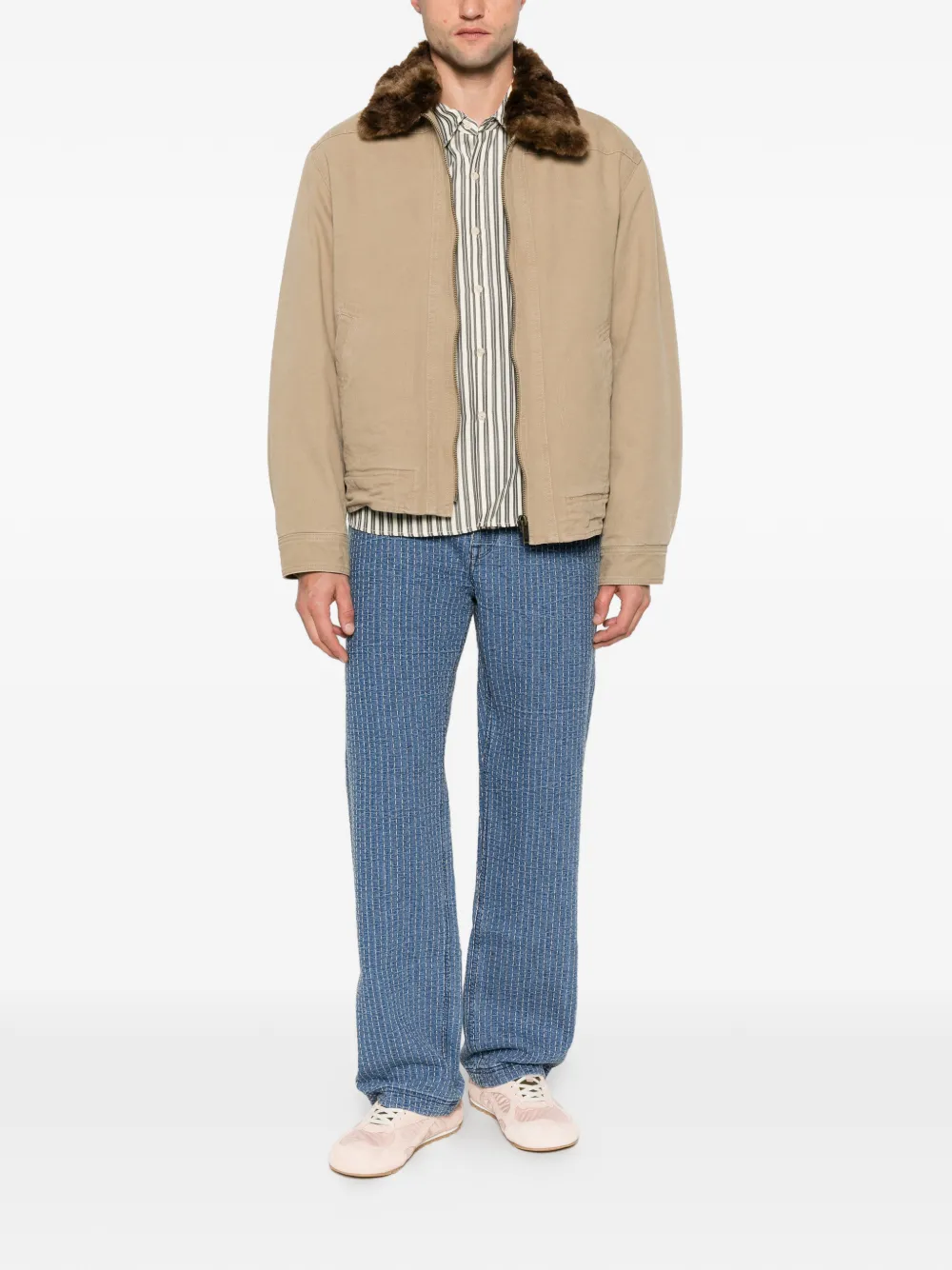FENDI contrast-stitch jeans Blauw