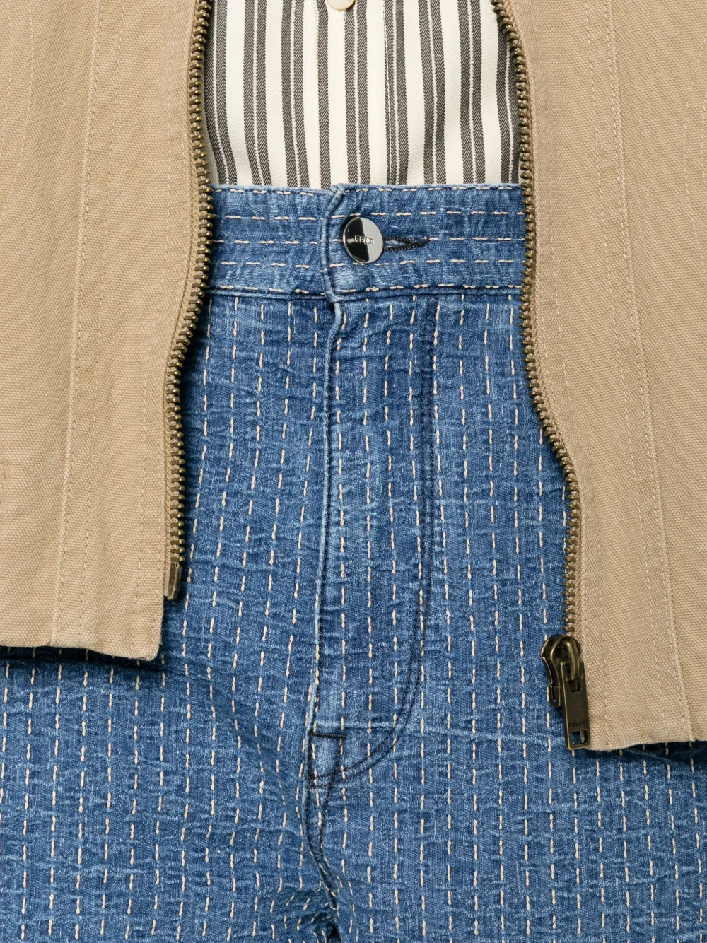 FENDI contrast-stitch jeans Blauw