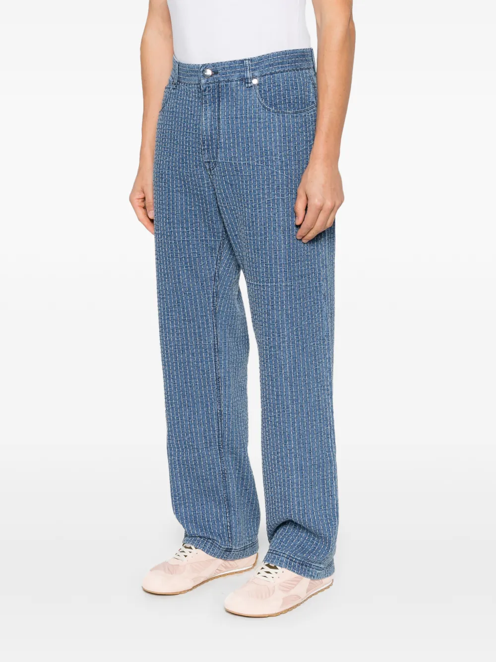 FENDI contrast-stitch jeans Blauw
