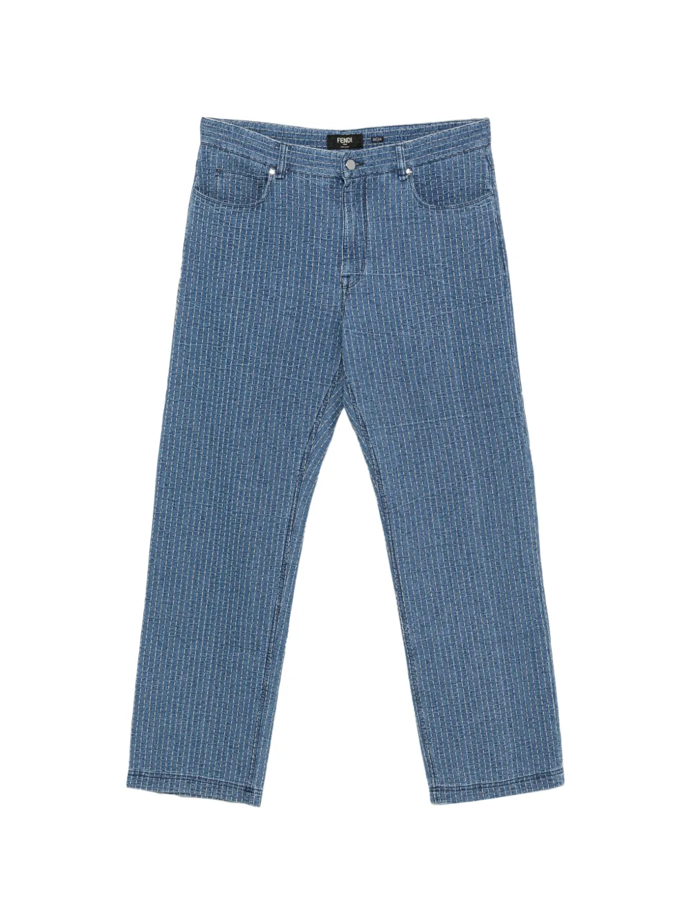 Fendi Contrast-stitch Jeans In Blue