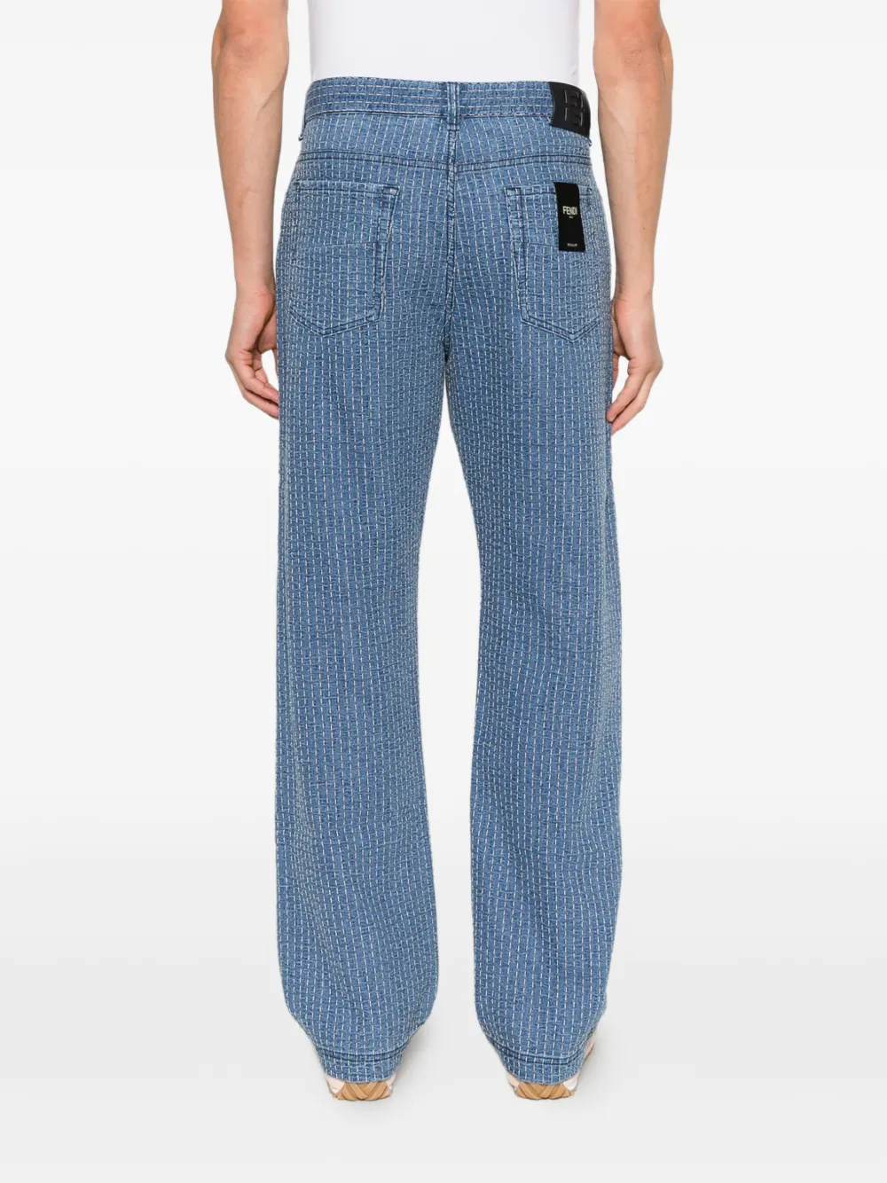 FENDI contrast-stitch jeans Blauw