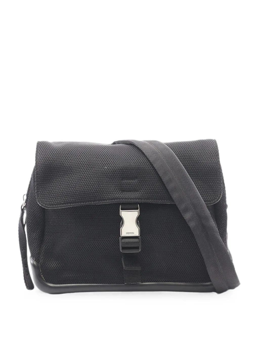 Prada Pre-Owned 2010-2026 Mesh Buckle Messenger Bag crossbody bag - Nero