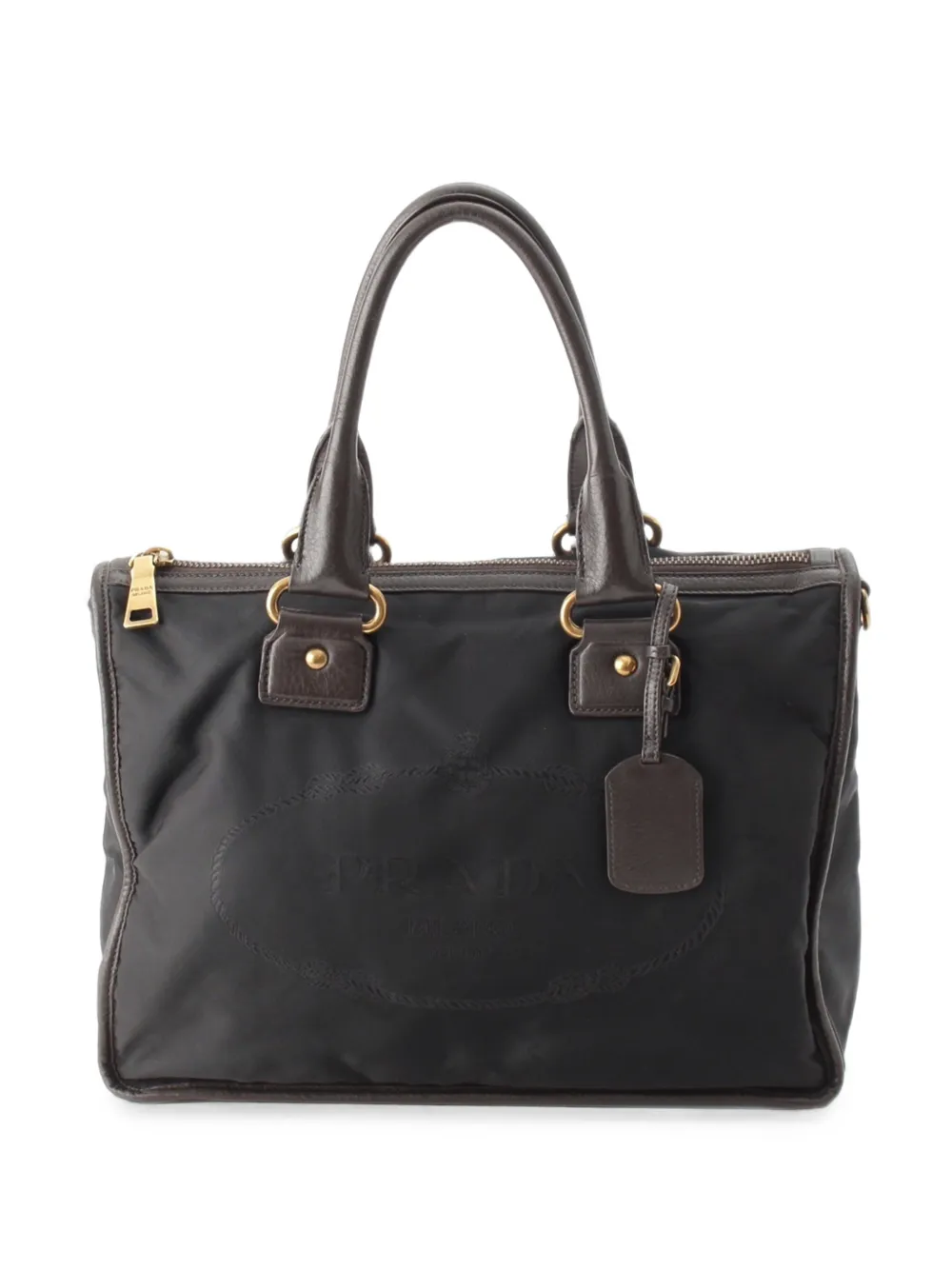 Prada Pre-Owned 2000-2026 Tessuto Canapa Logo satchel - Schwarz