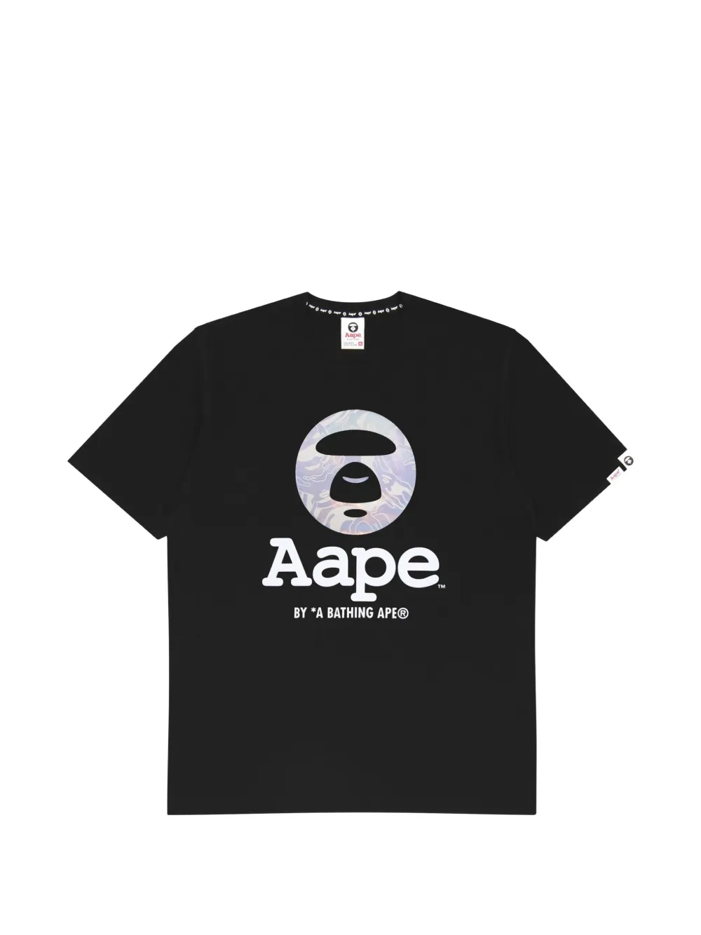 AAPE BY *A BATHING APE® Moonface hologram logo T-shirt · XXL