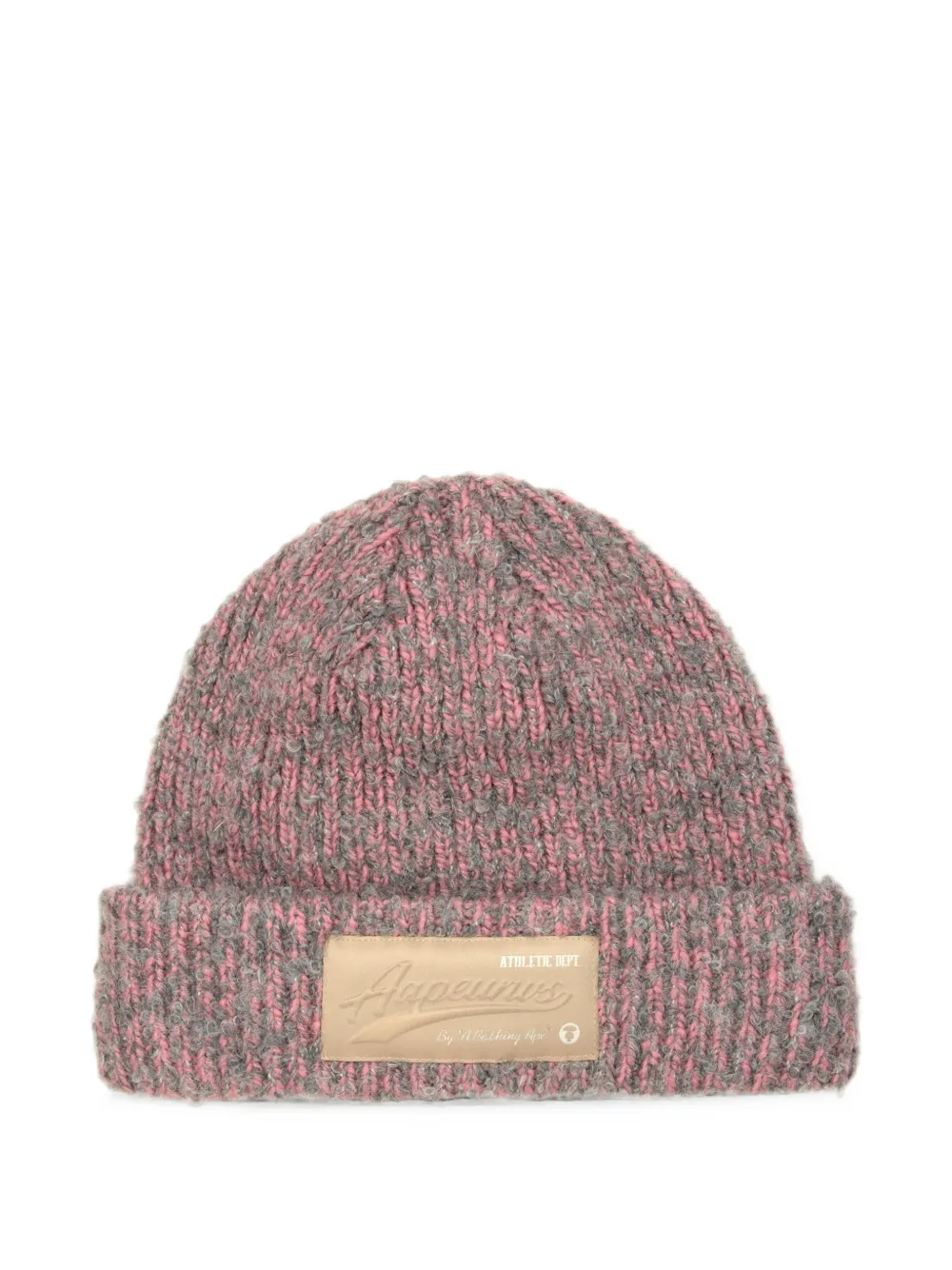 AAPE BY *A BATHING APE® logo-patch ribbed-cuff beanie hat · One Size