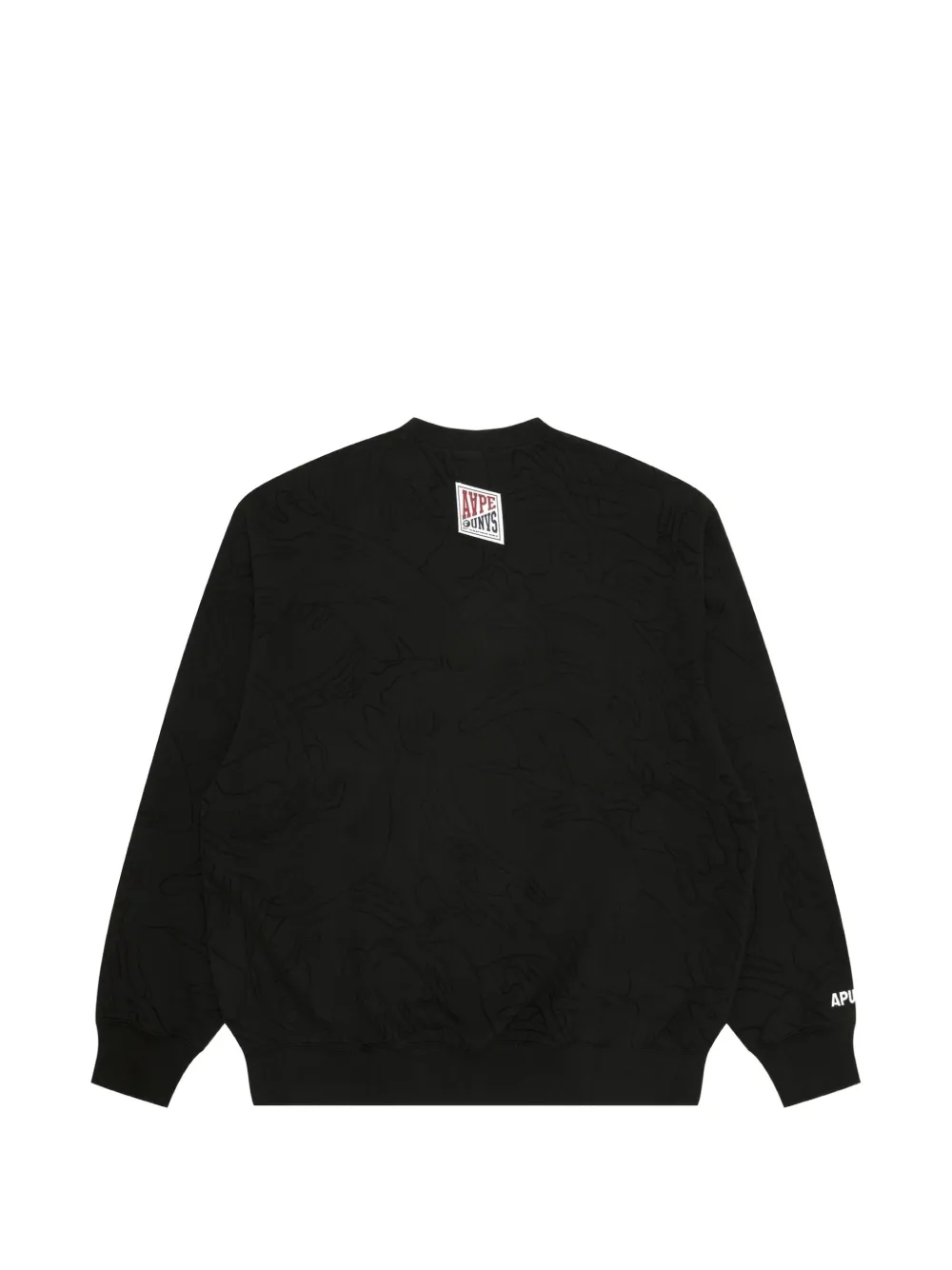 AAPE BY *A BATHING APE Moonface sweater met camouflageprint en logo Zwart