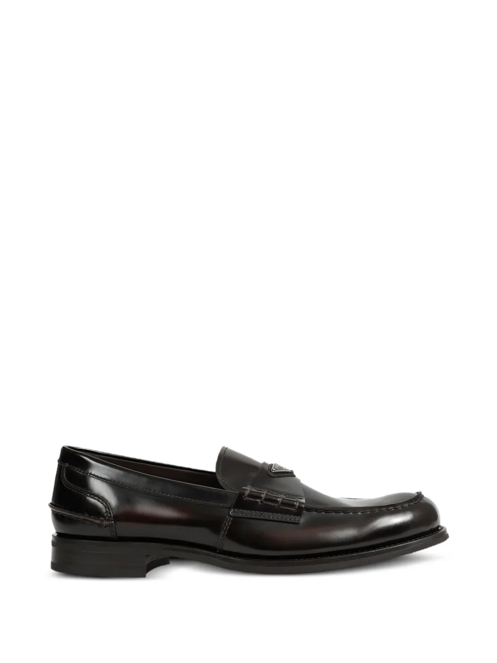 Prada brushed-leather loafers - Marrone