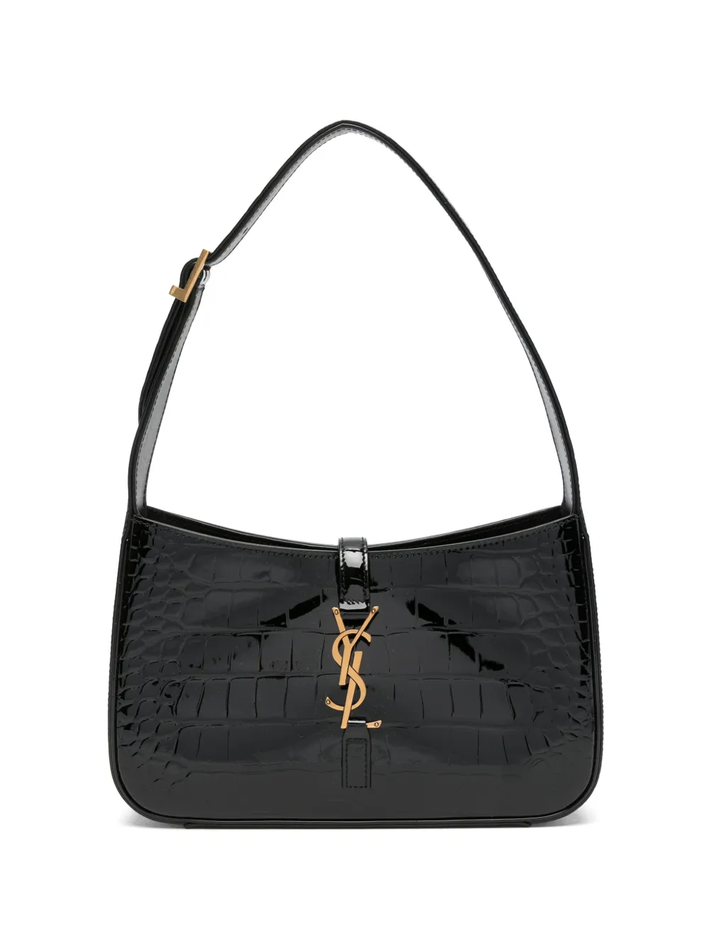 Saint Laurent Le 5 à 7 crocodile-embossed shoulder bag - Nero