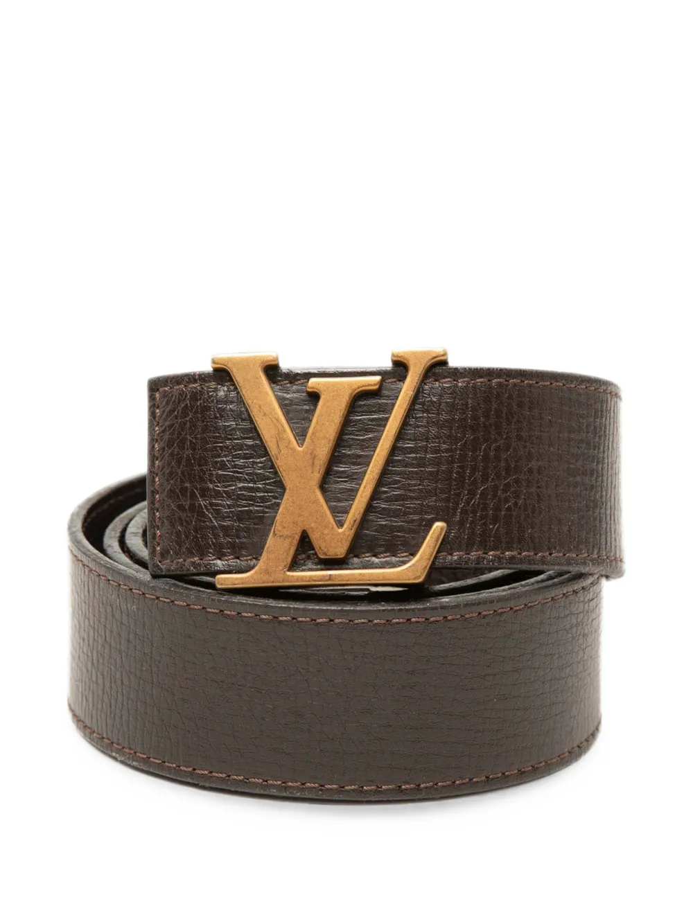 Louis Vuitton Pre-Owned Cintura Initiales reversibile in pelle di vitello 2009 - Marrone