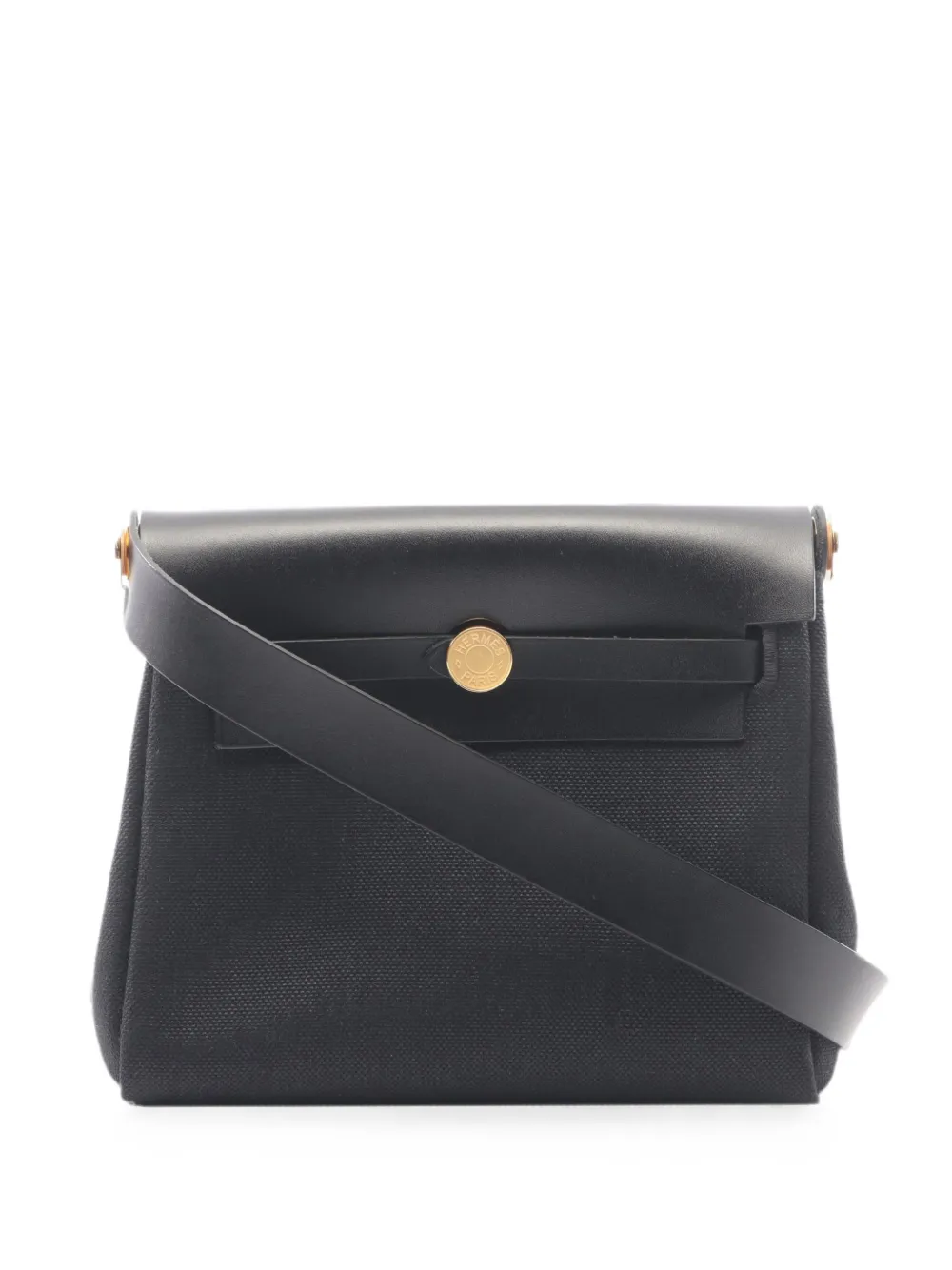 Hermès Pre-Owned 1951 Military Toile and Vache Hunter Herbag Zip 20 crossbody bag - Nero