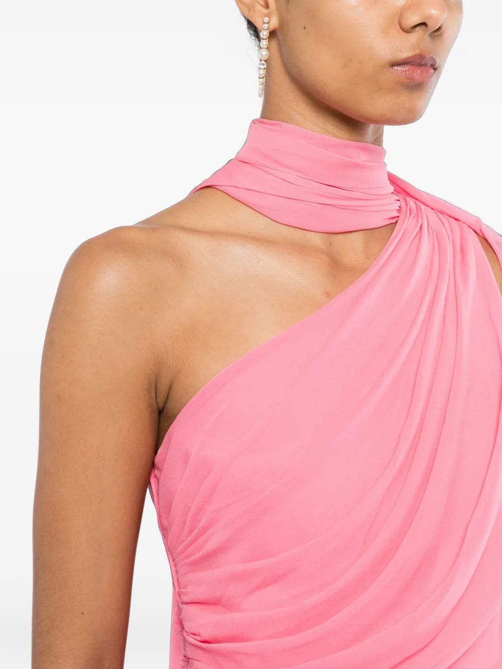 Elie Saab Asymmetrische gedrapeerde avondjurk Roze