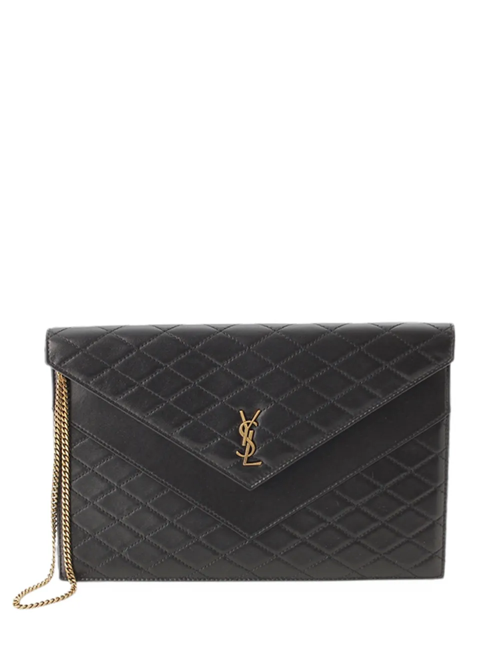 Saint Laurent Pre-Owned 2021-2026 Matelasse Lambskin Gaby Double Flap Chain clutch bag - Schwarz