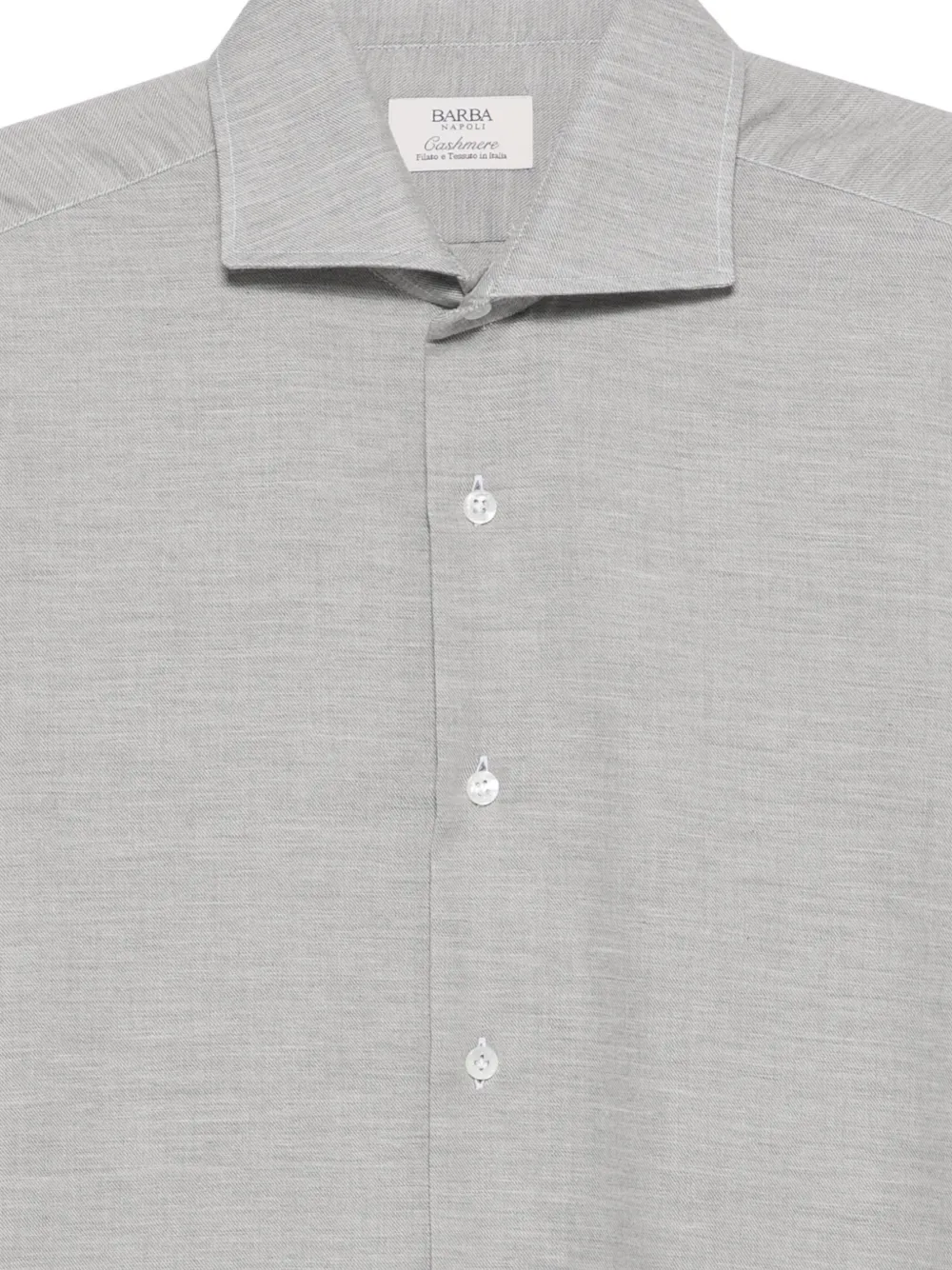 Barba spread-collar cashmere shirt Grijs
