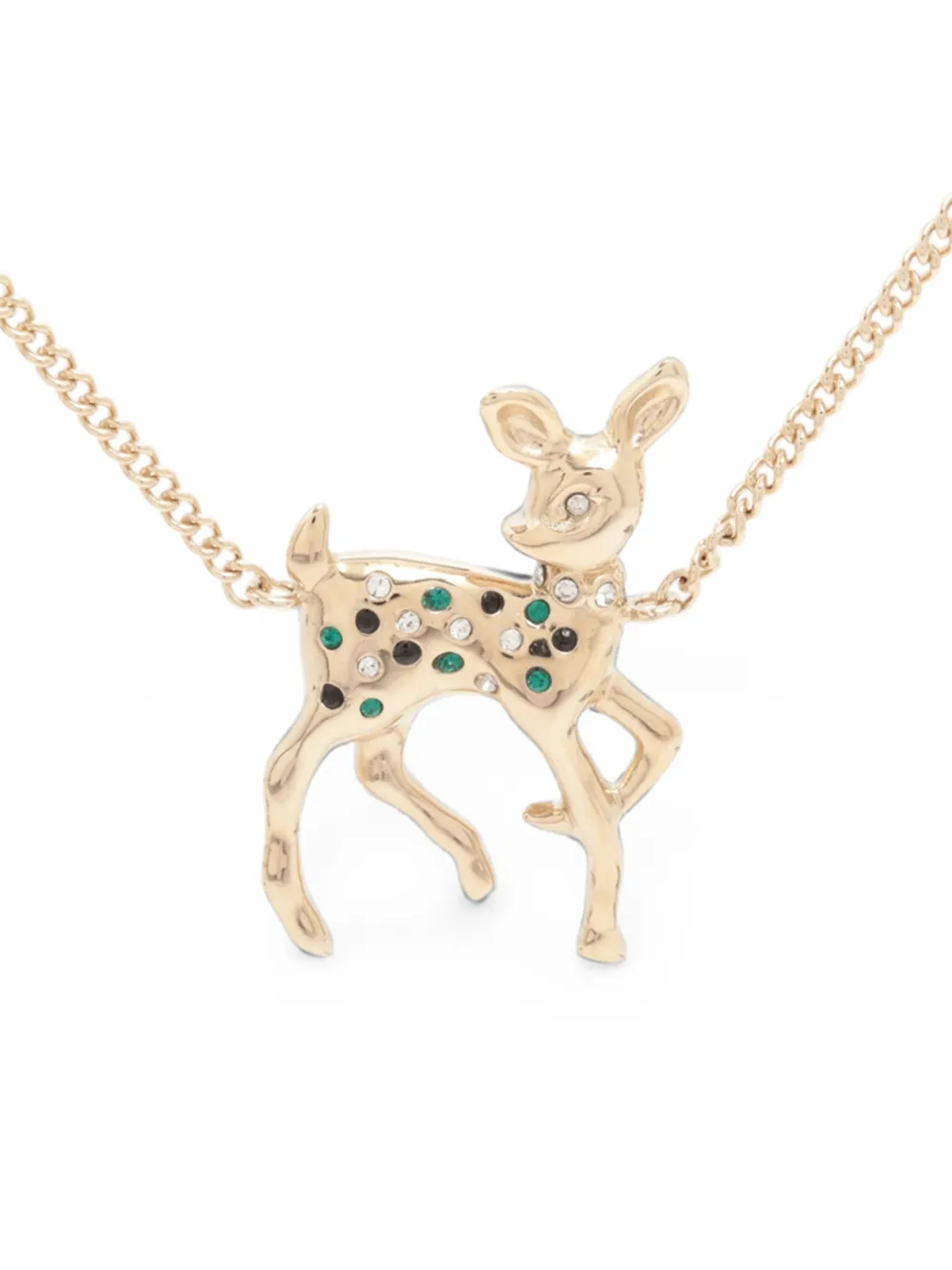 CHANEL Pre-Owned 2026 Gold Plated and Strass Bambi Pendant Necklace costume necklace