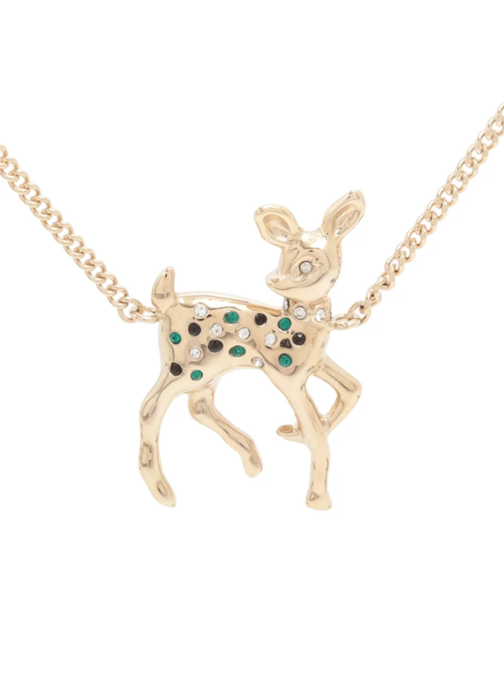 CHANEL Pre-Owned 2026 Gold Plated and Strass Bambi Pendant Necklace costume necklace