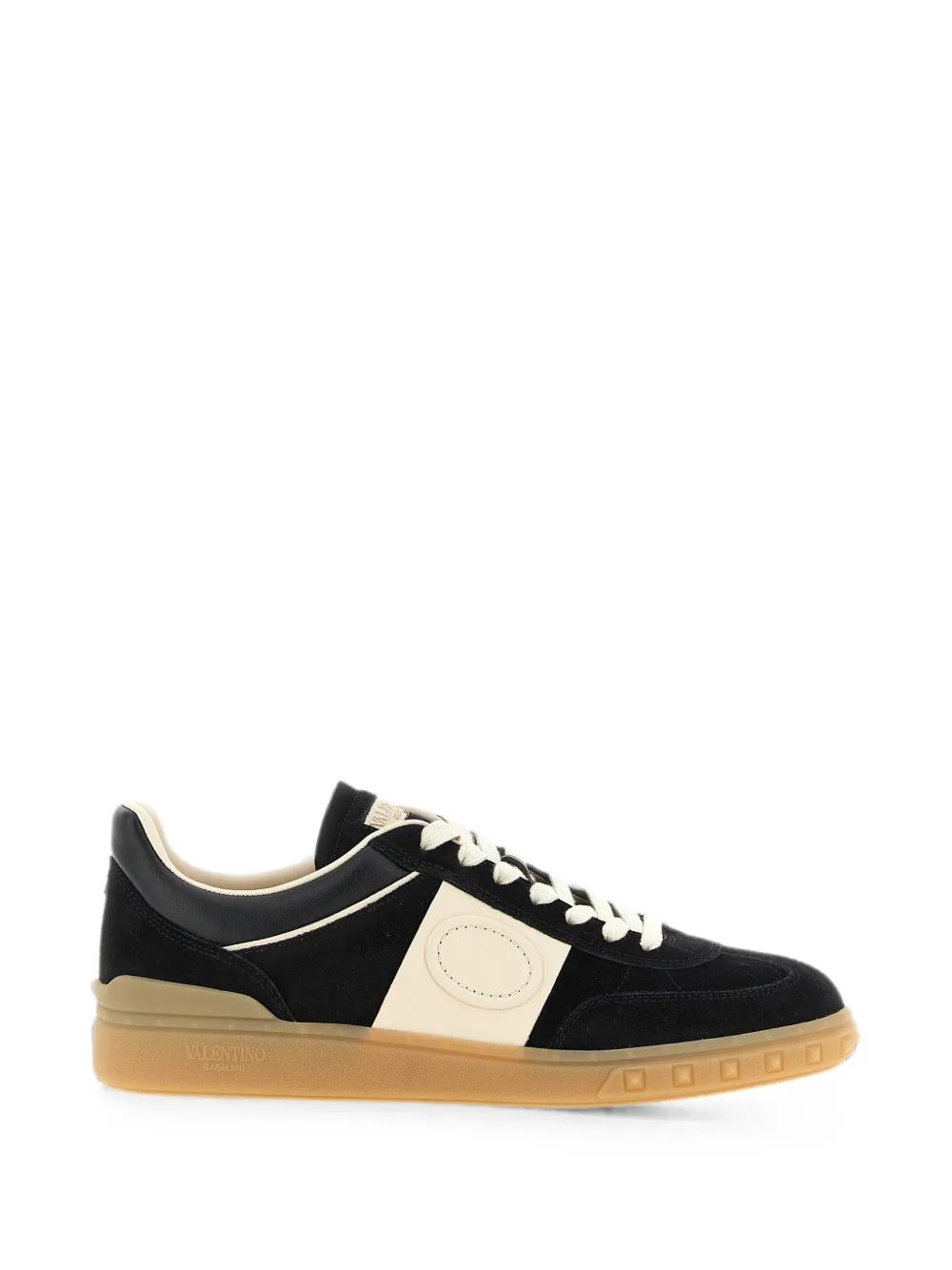 Valentino Garavani Upvillage low top trainers in split leather and calfskin nappa leather - Nero