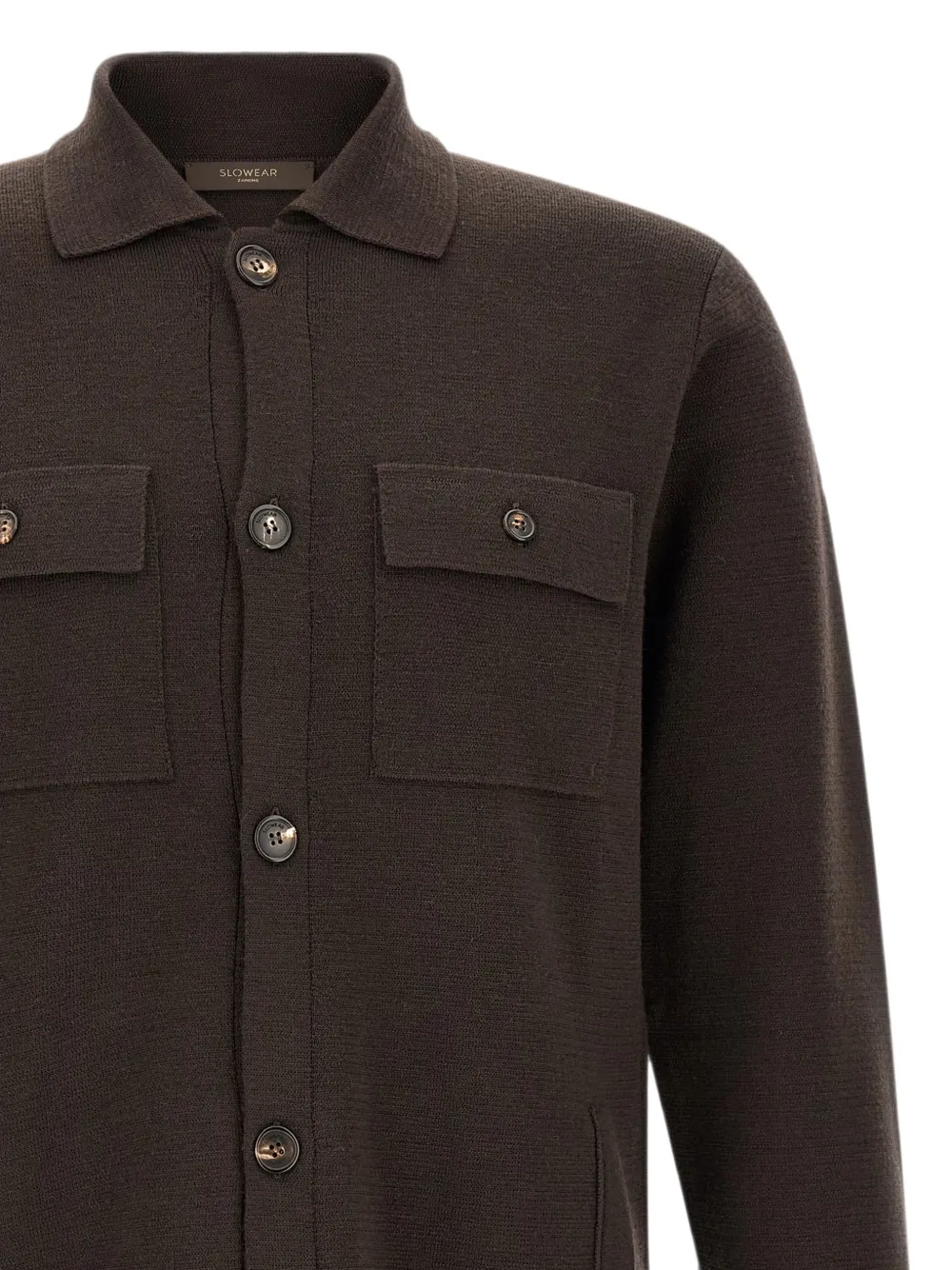 Zanone Saharan vest met knopen Bruin