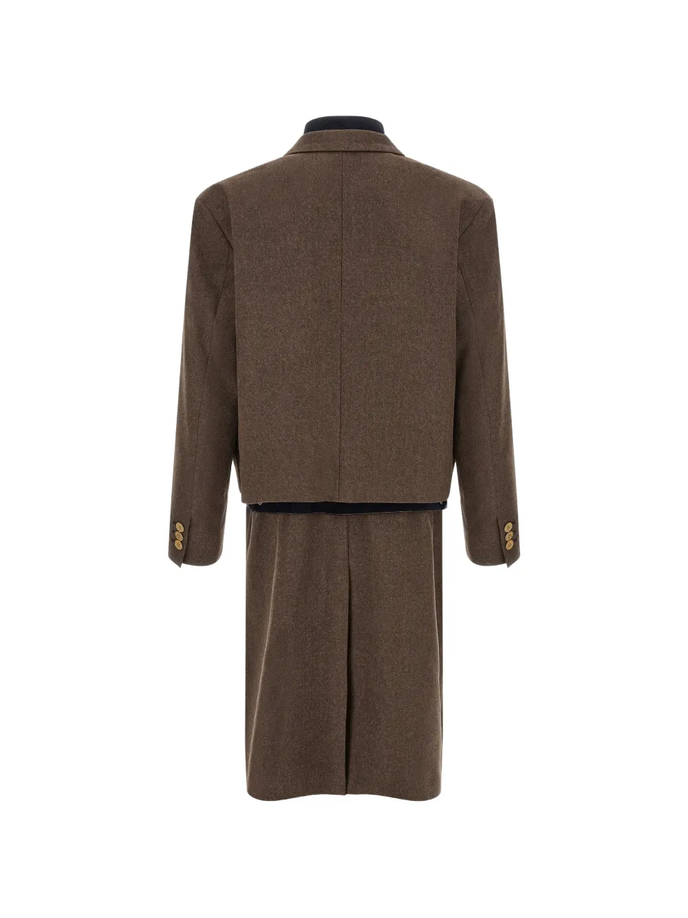 sacai wool flannel denim coat Bruin