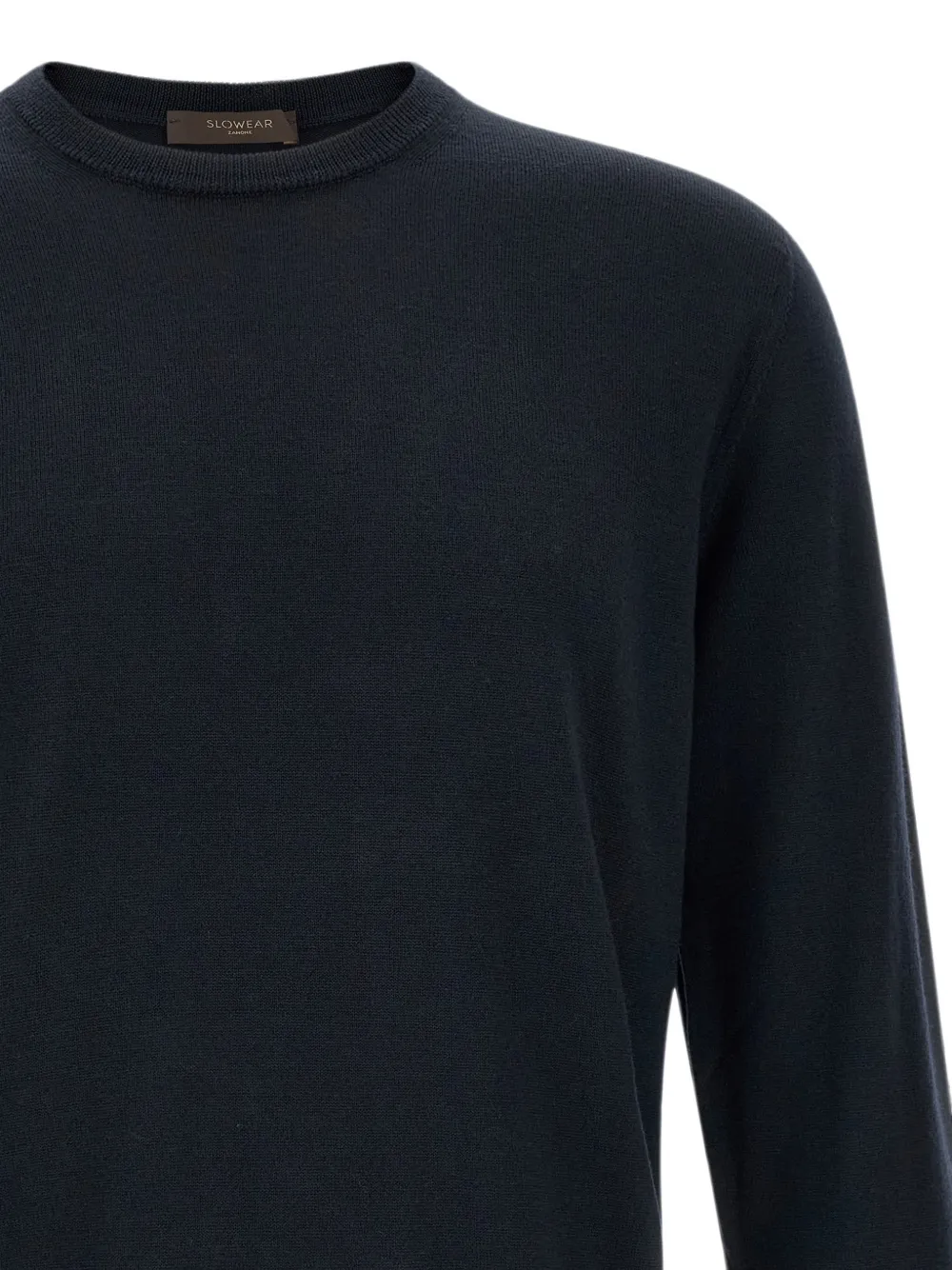 Zanone Giro trui met geribbelde afwerking Blauw